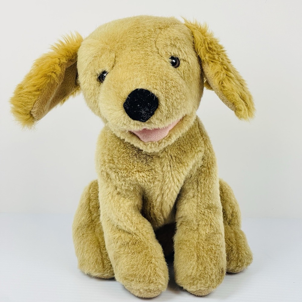 Vtg Applause Yellow Lab Retriever Plush Realistic Stuffed Puppy Dog Puppet